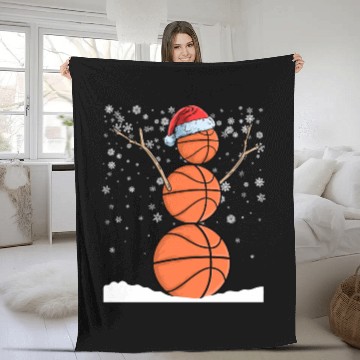 Discover Baller Christmas Snowman Basketball Fleece Blankets