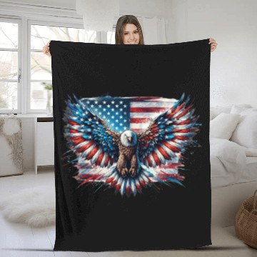 Discover Patriotic American Eagle Pride 4th of July Spirit Fleece Blankets
