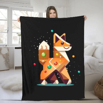 Discover Fox in gingerbread style -creative Christmas motif Fleece Blankets