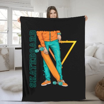Discover Skateboarding Design for Hardcore Skaters Fleece Blankets