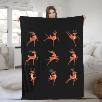 Discover christmas cheer dancing deer Fleece Blankets