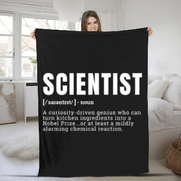 Discover Funny Scientist Curiosity-Driven Definition Occupa Fleece Blankets