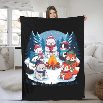 Discover Winter wonderland vibes Fleece Blankets