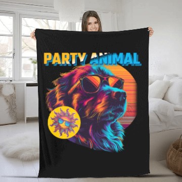 Discover Party Animal Vintage Fleece Blankets