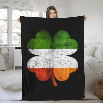 Discover Italian Irish Shamrock Italy Ireland Flag Fleece Blankets