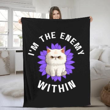 Discover Fun fact i'm the enemy within kamala Harris cat Fleece Blankets