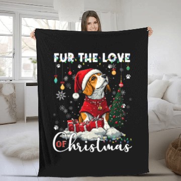 Discover Beagle Christmas Tree Lights Decorations Dog Lover Fleece Blankets