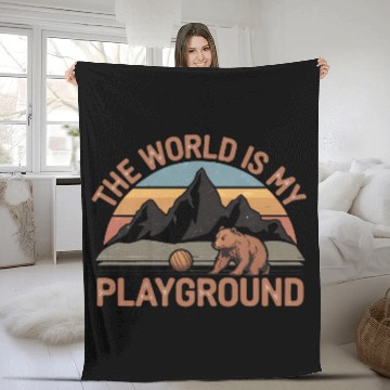 Discover The World is My Playground Fleece Blankets