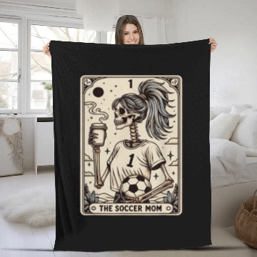 Discover Soccer Mom Tarot Card Vintage Halloween Fleece Blankets