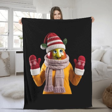 Discover Winter Fruit Character Fun Fleece Blankets
