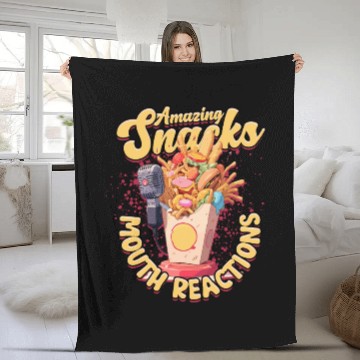 Discover ASMR Amazing Snacks Mouth Reactions Fleece Blankets