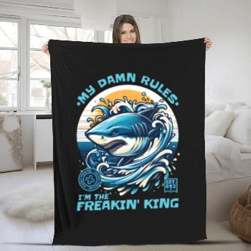 Discover Shark King Ocean Lover Design Fleece Blankets