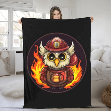 Discover Owls Firefighter Fleece Blankets
