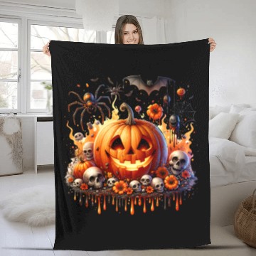 Discover happy halloween Fleece Blankets