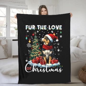 Discover French Bulldog Christmas Tree Decoration Dog Lover Fleece Blankets