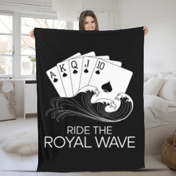 Discover Texas Hold'em Ride The Royal Wave Poker Apparel Fleece Blankets