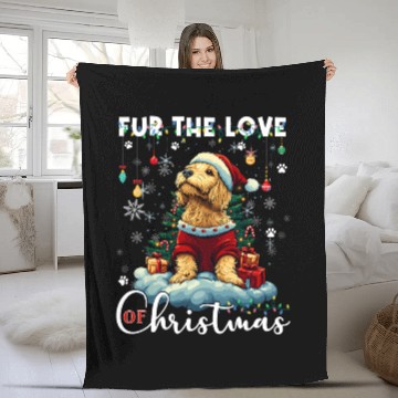 Discover Golden Retriever Christmas Tree Decorations Dog Fleece Blankets