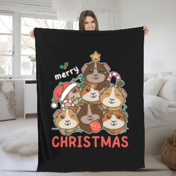 Discover Guinea Pig Christmas Tree Merry Christmas Fleece Blankets