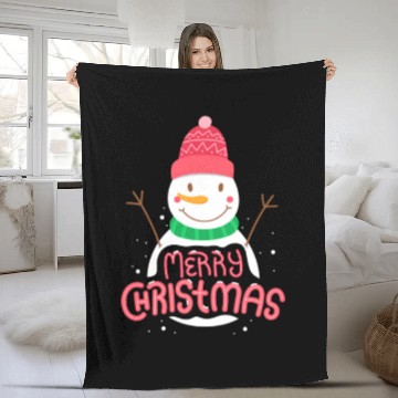 Discover Cute Mery Christmas - Funny Snowmen - Winter Fleece Blankets