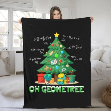 Discover Christmas Math Teacher Oh Geometree Fleece Blankets