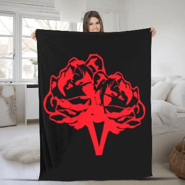 Discover Two Beautiful Rose Blossom Leaf 2 Roses Bouquet Fleece Blankets