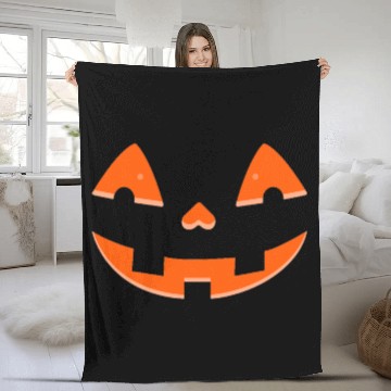 Discover Face Halloween Pumpkin Fun Unisex for Men Women Fleece Blankets