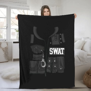 Discover SWAT Costume Funny Halloween Costume SWAT Fleece Blankets