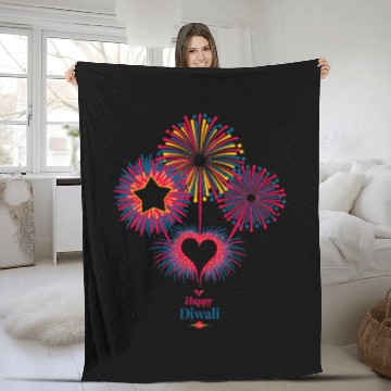 Discover Fireworks for Diwali Celebration Fleece Blankets