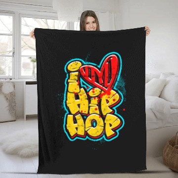 Discover I Love Hip Hop - Music Fleece Blankets