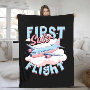 Discover First Solo Flight Pilot Fleece Blankets