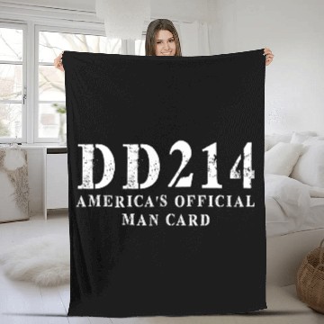 Discover DD214 America s Official Man Card Fleece Blankets