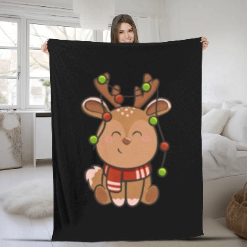 Discover Cute reindeer Fleece Blankets