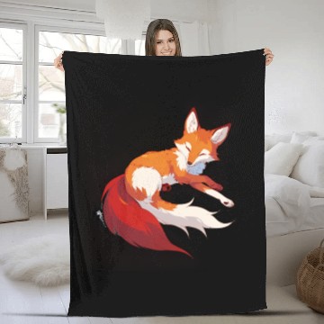 Discover Cute fox - cute animals Fleece Blankets