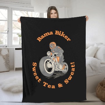 Discover Bama Biker: Sweet Tea & Sweat! Albm Biking Fleece Blankets