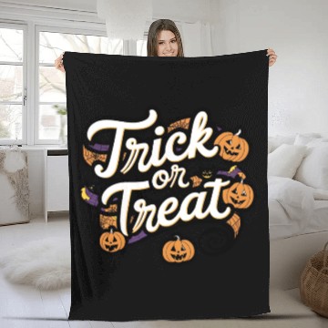 Discover Whimsical Halloween Design Titled Trick or Treat Fleece Blankets