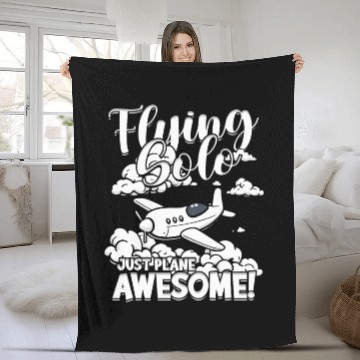 Discover First Solo Flight Flying Solo Just Plane Awesome Fleece Blankets