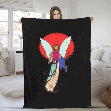 Discover Beautiful angel holding a bible Fleece Blankets