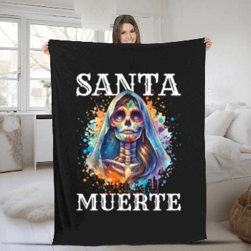 Discover Santa Muerte for Karnival, Halloween and Día de Fleece Blankets