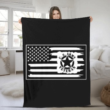 Discover Army Veteran Flag LIKE US ON FB #USAPatriotGraphic Fleece Blankets
