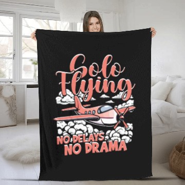 Discover First Solo Flight Pilot Solo Flying No Delays Fleece Blankets