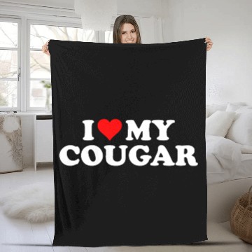 Discover I Love Cougars Cougar Humor Valentine's Day 3BK1 Fleece Blankets