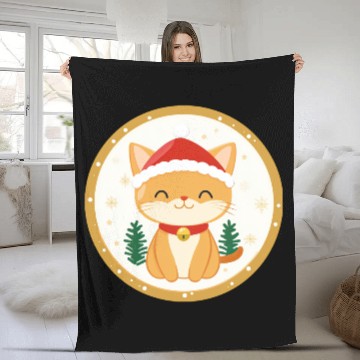 Discover Christmas cats Fleece Blankets