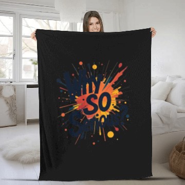 Discover Why So Serious Chaotic Abstract Art Fleece Blankets