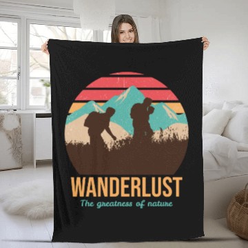Discover WANDERLUST The greatness of nature Fleece Blankets