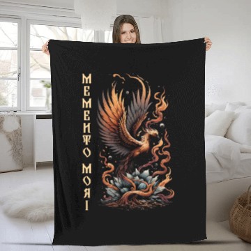 Discover Memento Mori Phoenix Rebirth Fire Art Design Fleece Blankets