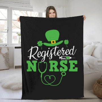 Discover Registered Nurse St Patricks day Shamrock Nursing Fleece Blankets