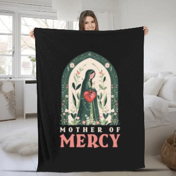 Discover Virgin Mary Mother Of Mercy Fleece Blankets