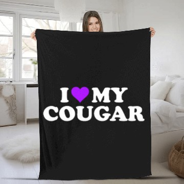 Discover I Love Cougars Cougar Humor Valentine's Day 3BK4 Fleece Blankets