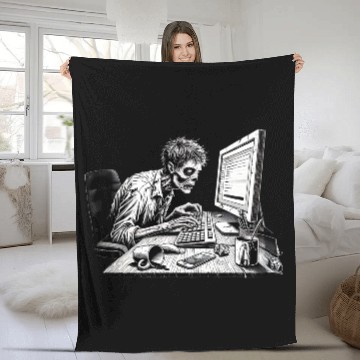Discover "Evolution of the Undead - Embrace the Zombie Era" Fleece Blankets