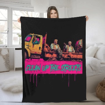 Discover Clean up the streets Trump retro vintage Fleece Blankets